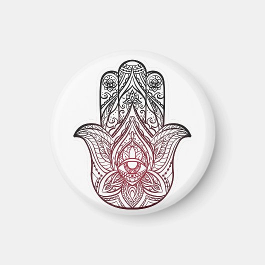 Aimant Hamsa avec motif boho (Devant)
