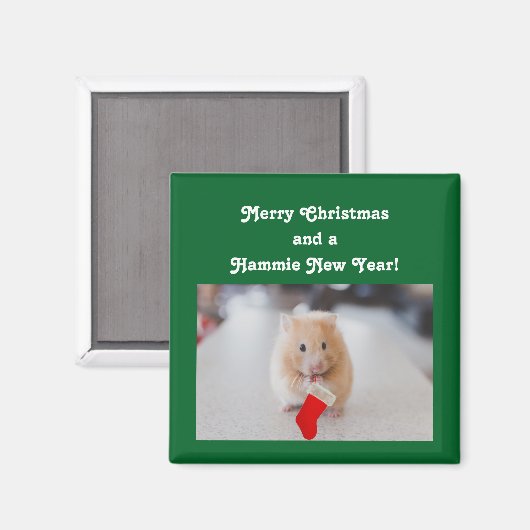 Aimant Hamster de Noël (Recto/Verso)