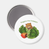Aimant Hamster mignon : Les Légumes sont les jeunes : san (Recto/Verso)