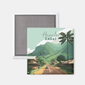 Aimant Hanalei Kauai Hawaii Bay Mounts Green (Recto/Verso)