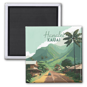 Aimant Hanalei Kauai Hawaii Bay Mounts Green