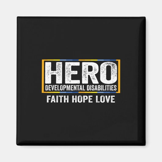 Aimant Handicap de sensibilisation au développement (Devant)