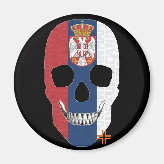 Aimant HANDSKULL Serbie magnétique circulaire B2 (Devant)