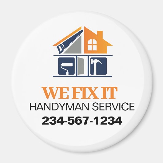 Aimant Handyman Service Publicité (Devant)