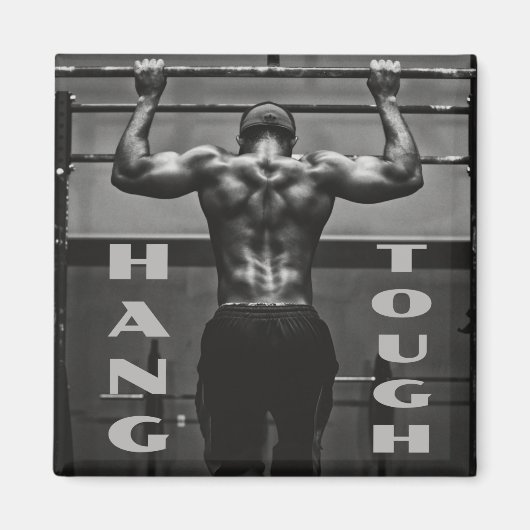 Aimant Hang Tough Muscle Man Entraînement Gym (Devant)