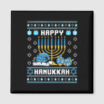 Aimant Hanoukka de Noël Pignon Pajama Santa Hat Chanukah<br><div class="desc">Noël Hanoukka Pignon moche Pajama Santa Hat Chanukah Dreidel</div>