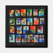 Aimant Hanoukka Hebrew Lettres Otiyot Cadeau (Devant)