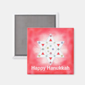 Aimant Hanoukka Star et Snowflakes Red (Recto/Verso)