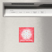 Aimant Hanoukka Star et Snowflakes Red (In Situ (Lave-vaisselle))