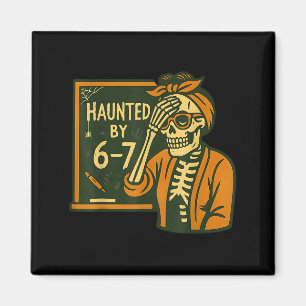 Aimant Hanté par un squelette d'Halloween drôle d'enseign