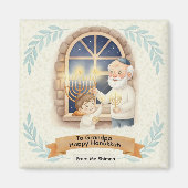 Aimant Hanukkah Blessing - Grandfather and Child (Devant)