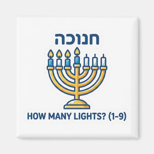 Aimant Hanukkah Menorah Counting Game - Educational Math (Devant)