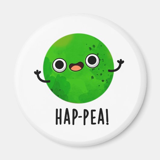 Aimant Hap-pea Funny Happy Pea Pun (Devant)