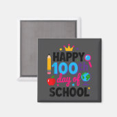 Aimant Happy 100th Day Of School 100 Days Smarter Teacher (Recto/Verso)
