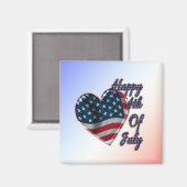Aimant Happy 4 juillet USA Flag Heart (Recto/Verso)