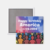 Aimant Happy Birthday America 1776 to 2026 (Recto/Verso)