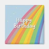 Aimant Happy Birthday Bright & Colorful Rainbow (Devant)