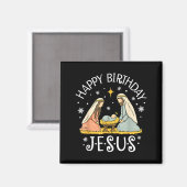 Aimant Happy Birthday Jesus Ugly Christmas Sweater Christ (Recto/Verso)