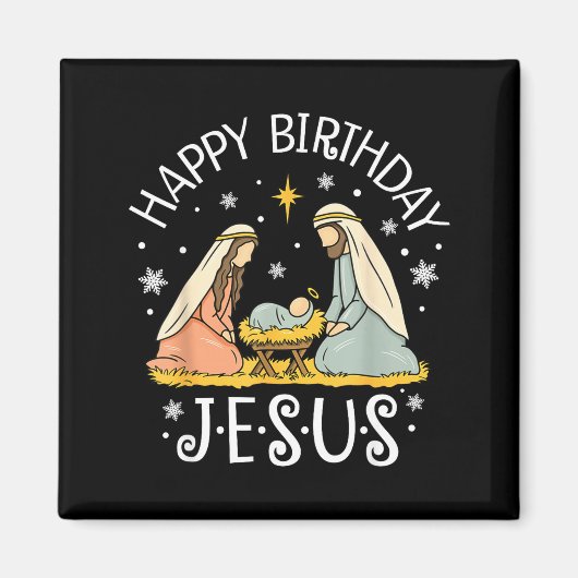 Aimant Happy Birthday Jesus Ugly Christmas Sweater Christ (Devant)