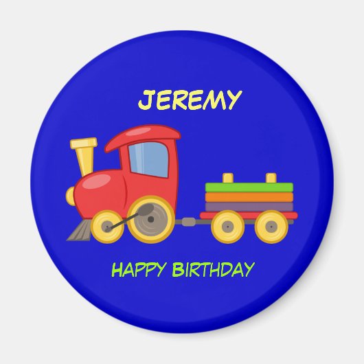 Aimant Happy Birthday, Toy Train, template (Devant)