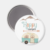 Aimant Happy Camper Cute Retro RV (Recto/Verso)
