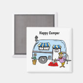 Aimant Happy Camper Trailer  (Recto/Verso)