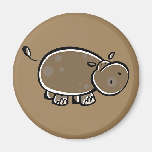 Aimant Happy Cartoon Hippo (Devant)