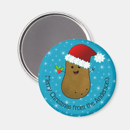 Aimant Happy Christmas Potato Personalized  (Recto/Verso)