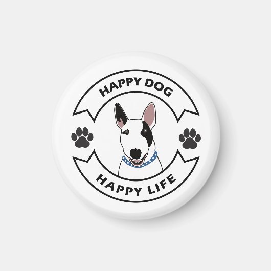 Aimant Happy dog, happy life (Devant)
