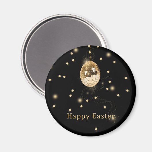 Aimant Happy Easter Gold Disco Ball (Recto/Verso)