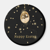 Aimant Happy Easter Gold Disco Ball (Devant)