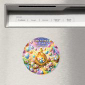 Aimant Happy Easter, magical chick and bunny decorative f (In Situ (Lave-vaisselle))