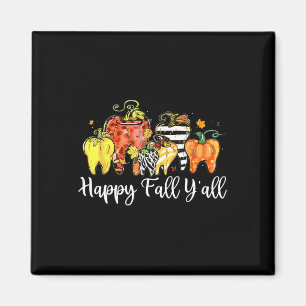 Aimant Happy Fall Y'all Citrouille Tooth Lepard Zebra Hal