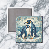 Aimant Happy Feet Penguin Ice Bird Couple Snow Glacier