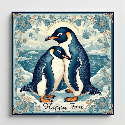 Aimant Happy Feet Penguin Ice Bird Couple Snow Glacier