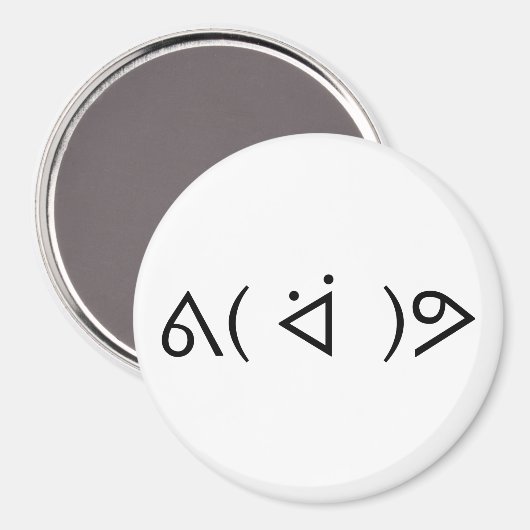 Aimant Happy Gary ᕕ( ᐛ )Meme Emoticon Text Art (Recto/Verso)