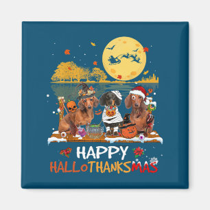 Aimant Happy Hallothanksmas Halloween Thanksgiv