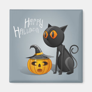Aimant Happy Halloween Chat noir