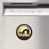 Aimant Happy Halloween Chat noir avec Pleine lune (In Situ (Lave-vaisselle))