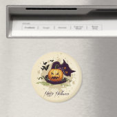 Aimant Happy Halloween Chat noir et Jack (In Situ (Lave-vaisselle))