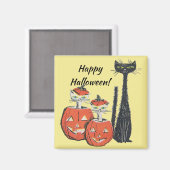 Aimant Happy Halloween Chats noirs Citrouilles (Recto/Verso)