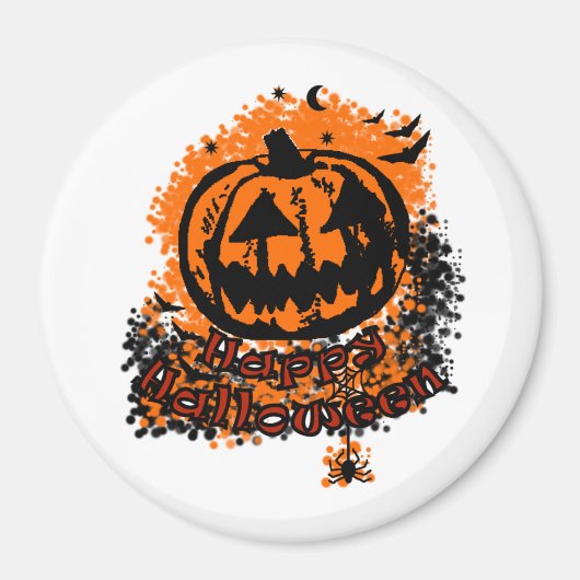 Aimant Happy Halloween Jack-o'-lantern (Devant)
