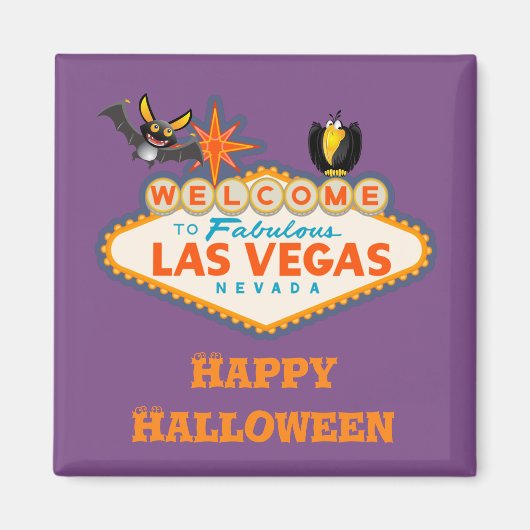 Aimant Happy Halloween Las Vegas Style (Devant)