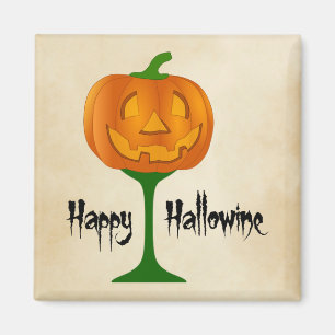 Aimant Happy Hallowine Vin Citrouille Halloween