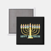Aimant Happy Hanukkah Mahjong Menorah Mahjukkah Chanukkah (Recto/Verso)