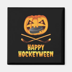 Aimant Happy Hockeyween Citrouille de hockey manger Puck 