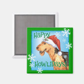Aimant Happy Howliday Airedale (Recto/Verso)