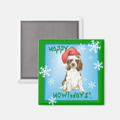 Aimant Happy Howliday English Springer Spaniel (Recto/Verso)