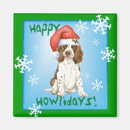 Aimant Happy Howliday English Springer Spaniel (Devant)