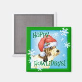 Aimant Happy Howliday PBGV (Recto/Verso)